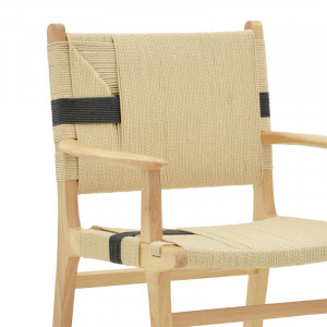 Fotoliu Olivier lemn de fag culoare lemn natural cu funie culoare lemn naturala si negru 62x60x85cm - Img 6