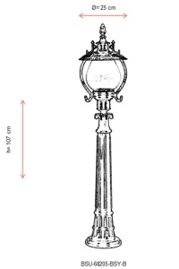 Lampadar de exterior 68205 Negru 107x25 cm - Img 3