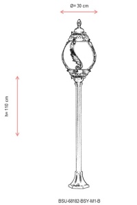 Lampadar de exterior M1B Alb 110x30 cm - Img 3