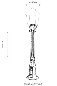 Lampadar de exterior M1B Negru 85x20 cm - Img 3