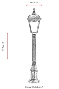 Lampadar de exterior M2B Maro 100x20 cm - Img 3