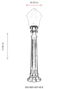 Lampadar de exterior M2B Negru 85x22 cm - Img 3