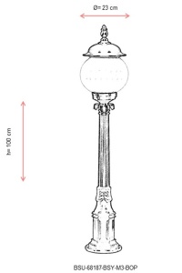 Lampadar de exterior M3BOP Negru 23x23 cm - Img 3