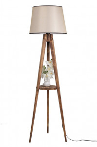 Lampadar Sehbalı Tripod Yanık Lambader Pramit Açık Hasır Abajurlu Maro - Img 2