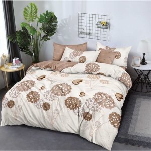 Lenjerie 6 Piese cu Elastic 180x200, Mocha