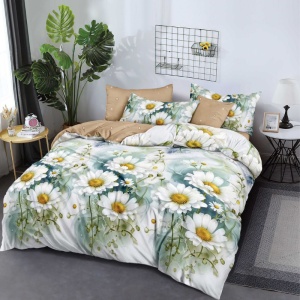 Lenjerie 6 Piese cu Elastic 180x200, Petunia