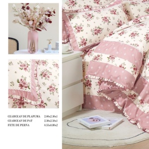 Lenjerie cu Broderie si Volanase Blossom, 4 Piese (Finet) - Img 2