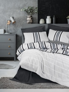 Lenjerie de pat dublu Model Nobby Anthracite