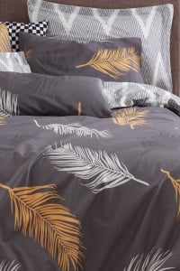 Lenjerie de pat dublu Model Olivia Gold, Grey vPoly - Img 2