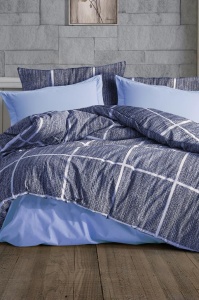 Lenjerie de pat dublu Model Rian Blue