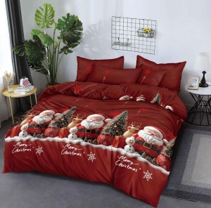 Lenjerie de pat Finet Christmas Elegance V4, 6 piese, cearșaf cu elastic