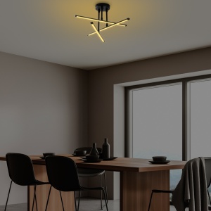 Lustra Ledflower Negru 51x51x26 cm - Img 2