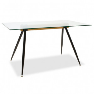 Masa Astrid Negru - Natural - Transparent 140x80x75 cm - Img 1