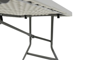Masa de camping pliabila profesionala Rodeo cadru metalic, gri deschis 183x76x74 - Img 9