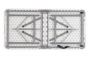Masa de camping pliabila profesionala Rodeo cu cadru metalic, gri deschis 122x60x74cm - Img 6