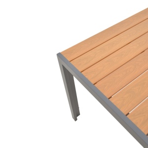 Masa de exterior, Model Nares, culoare natural si antracit, aluminiu si lemn, 180x90x72.5 cm - Img 12