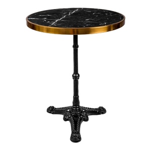 Masa de Gradina Model Andeket, Negru/Auriu, D57x72 cm - Img 1