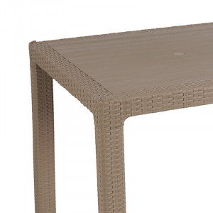 Masa exterior Explore cu protectie UV plastic culoare cappuccino 90x90x73.5cm - Img 2
