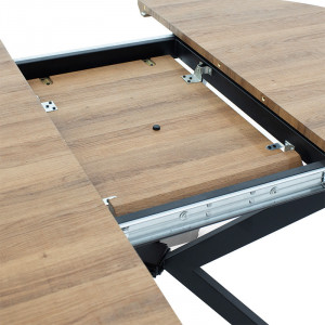 Masa Lydia MDF extensibila culoarea, culoarea nuc - negru 120 - 160x120x79cm - Img 7