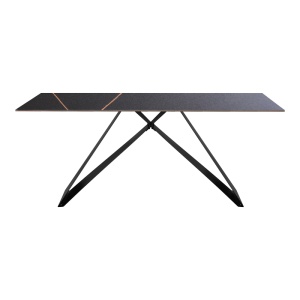 Masă Meja, negru, 180x90x76 cm - Img 2