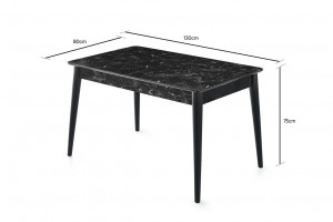 Masa Model Stetson, 130x80x75 cm, Negru marmorat - Img 4
