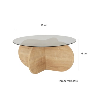 Măsuţă de cafea Bubble Stejar 75x35x75 cm - Img 11