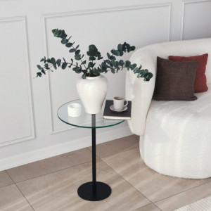 Masuta de Cafea Model Cain, 40x40x50 cm, Negru, Blat Sticla securizata - Img 8