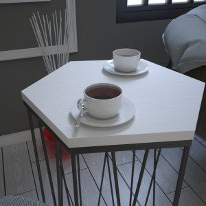 Masuta de Cafea Model Clarissa, 40x35x62 cm, Alb - Img 3
