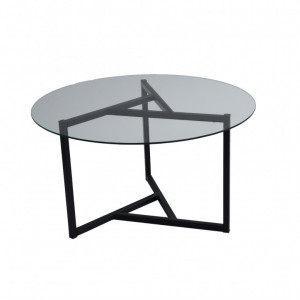 Masuta de Cafea Model Davila, 75x75x42 cm, Transparent/Negru, Blat Sticla securizata - Img 7