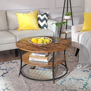 Masuta de Cafea Model Emely, 80x80x45 cm, Maro Rustic - Img 7