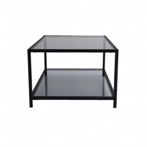 Masuta de Cafea Model Huynh, 90x60x40 cm, Negru, Blat Sticla securizata - Img 8