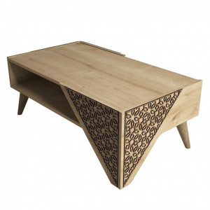 Masuta de Cafea Model Meyers, 105x40x58 cm, Stejar - Img 4