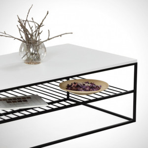 Masuta de Cafea Model Molina, 95x55x43 cm, Alb - Img 3