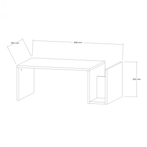 Masuta de Cafea Model Poko, Alb, 86.8x50x32.4 cm - Img 6