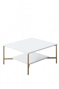 Masuta de Cafea Model Willow, 80X80X40 cm, Alb/Negru - Img 3
