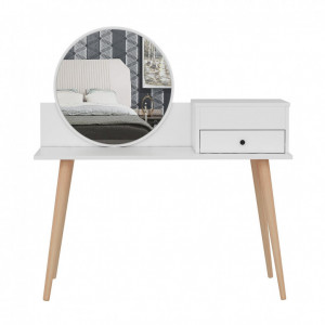 Masuta de Machiaj Model Arellano, 120x60x96 cm, Alb - Img 2