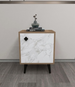 Noptiera Model Alvarez, Nuc/Alb, 45x35x65cm - Img 3
