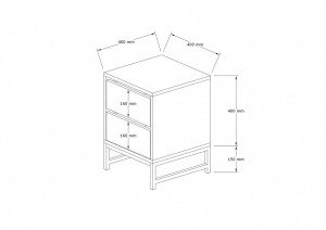 Noptiera Model Bender, Alb/Pin, 40x40x55cm - Img 5