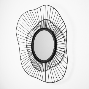 Oglindă de perete decorativa Euro Negru 69x8x60 cm - Img 6
