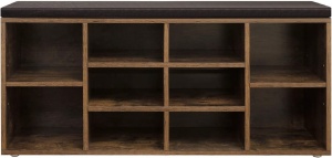 Pantofar bancuta hol cufar cu depozitare, Vasagle, Maro, 104x30x48 cm - Img 5