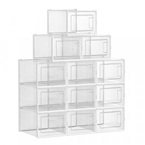 Pantofar din plastic, Songmics, Alb, 35x25x18.5 cm - Img 2