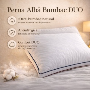 Perna Alba Bumbac DUO 50x70 cm - Img 5