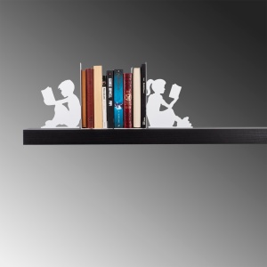 Raft de perete din metal Kitap Alb 40.5x14x22 cm - Img 2