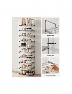 Raft pentru pantofi Model Fisher, Alb, 30x45x174 cm - Img 4