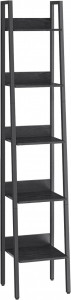 Raft tip Scară cu 5 Polițe Model Jovie, Maro/Negru, 33.8x30x170 cm - Img 2