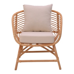 Scaun cu Brate Model Caxen, Natur/Alb, 72x63x75 cm - Img 4