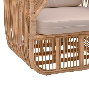 Scaun cu Brate Model Fajole, Natur/Bej, 86x86x66 cm - Img 6