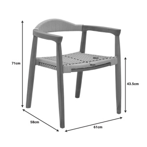Scaun cu Brate Model Ganny, Natur, 61x58x71 cm - Img 2
