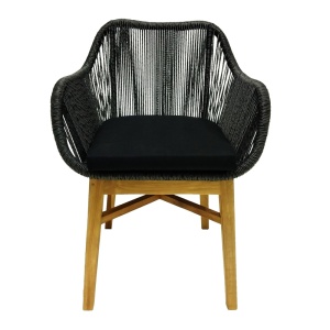 Scaun cu Brate Model Kalie, Natur/Negru, 60x61x80 cm - Img 4