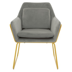 Scaun cu Brate Model Mira, Gri/Auriu, 65x69x86 cm - Img 4